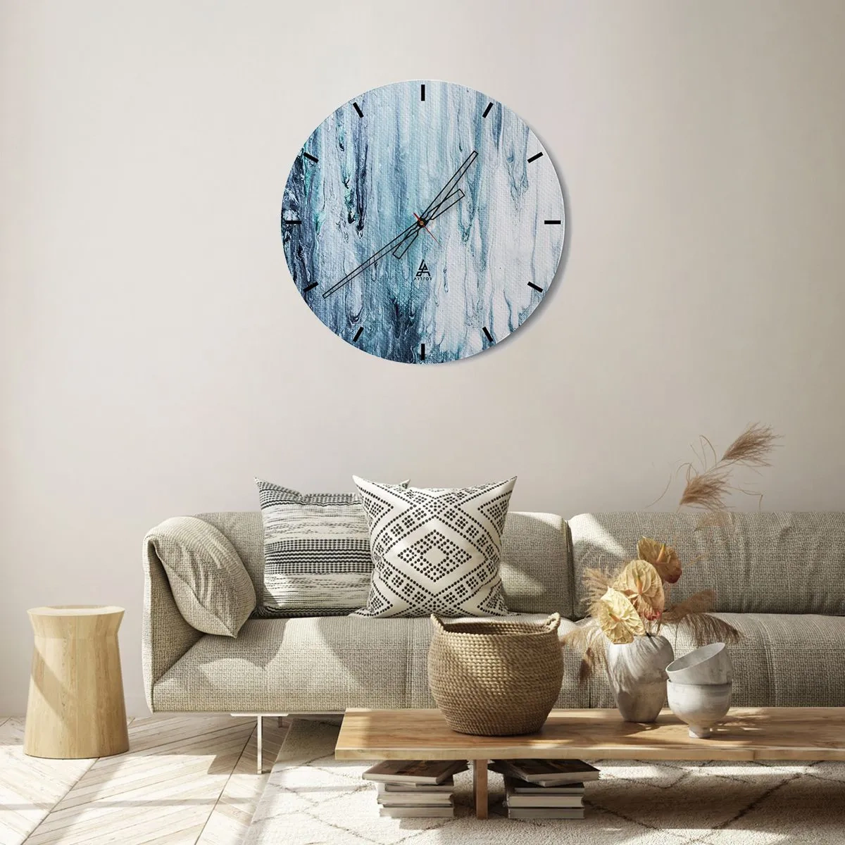 Horloge murale - Pendule murale - Une glace bleue - 30x30 cm