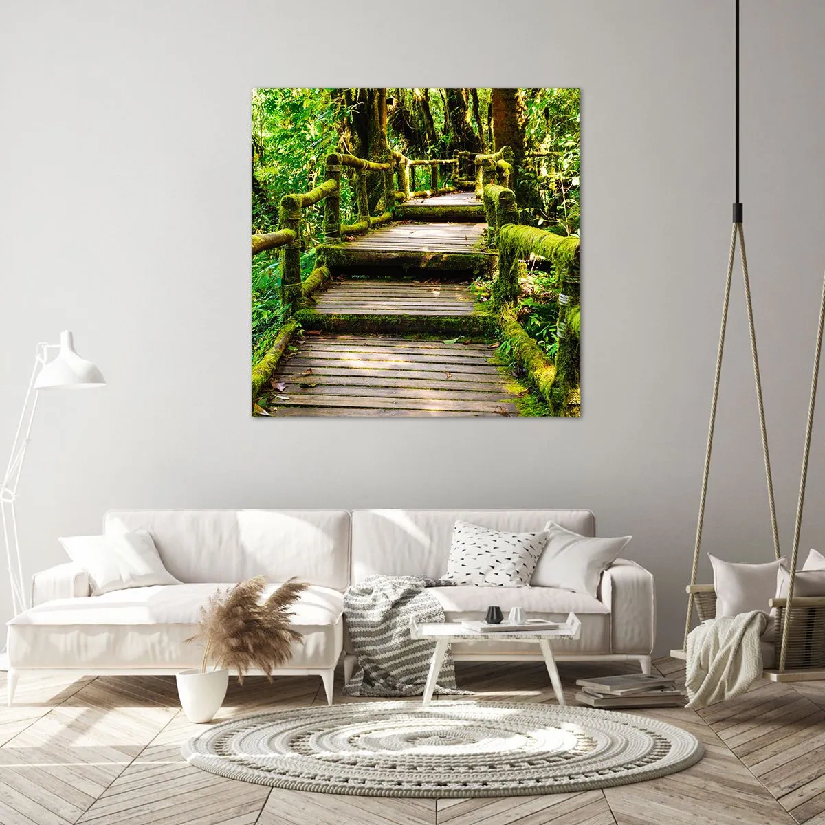 Impression sur toile - Image sur toile - Un couloir de verdure - 60x60 cm