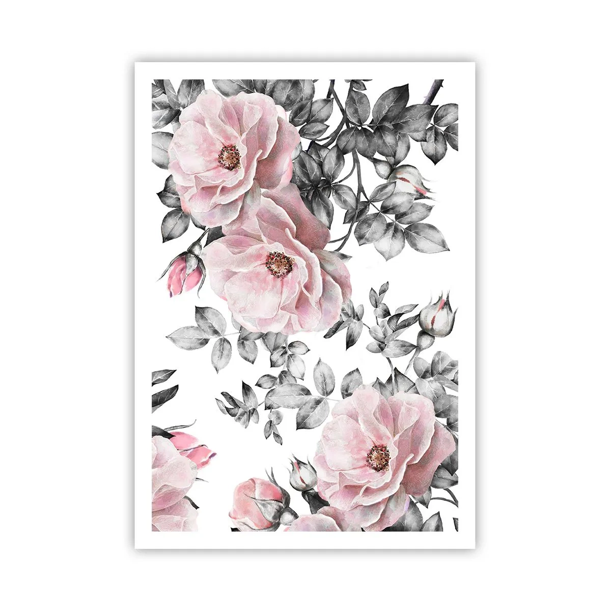 Affiche - Poster - Se perdre dans les fleurs des roses - 70x100 cm