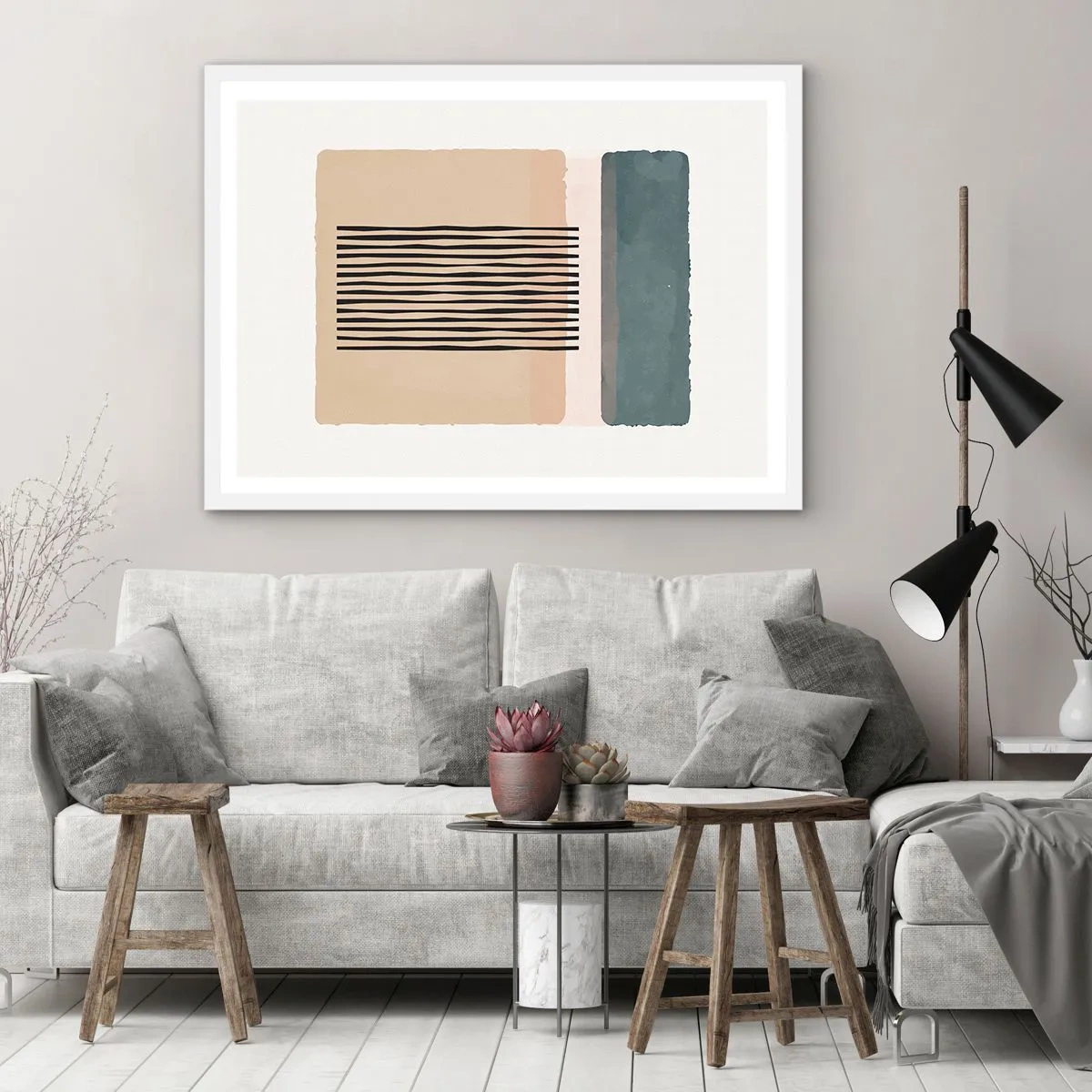 Affiche dans un cadre blanc - Poster - Tout est en ordre - 100x70 cm