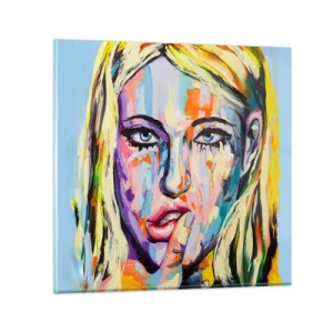 Impression sur verre - Image sur verre - Regarde-la droit dans les yeux - 30x30 cm