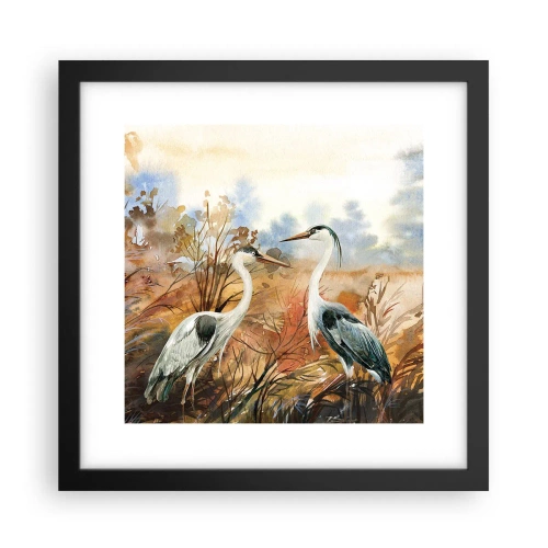 Affiche dans un cadre noir - Poster - Jusqu'où en automne ? - 30x30 cm