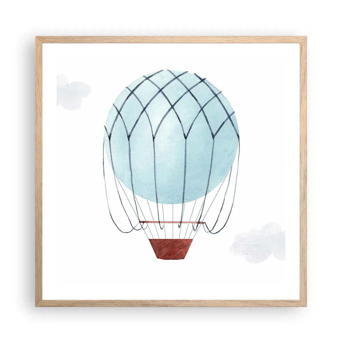 Affiche dans un chêne clair - Poster - Entièrement dans les nuages - 60x60 cm