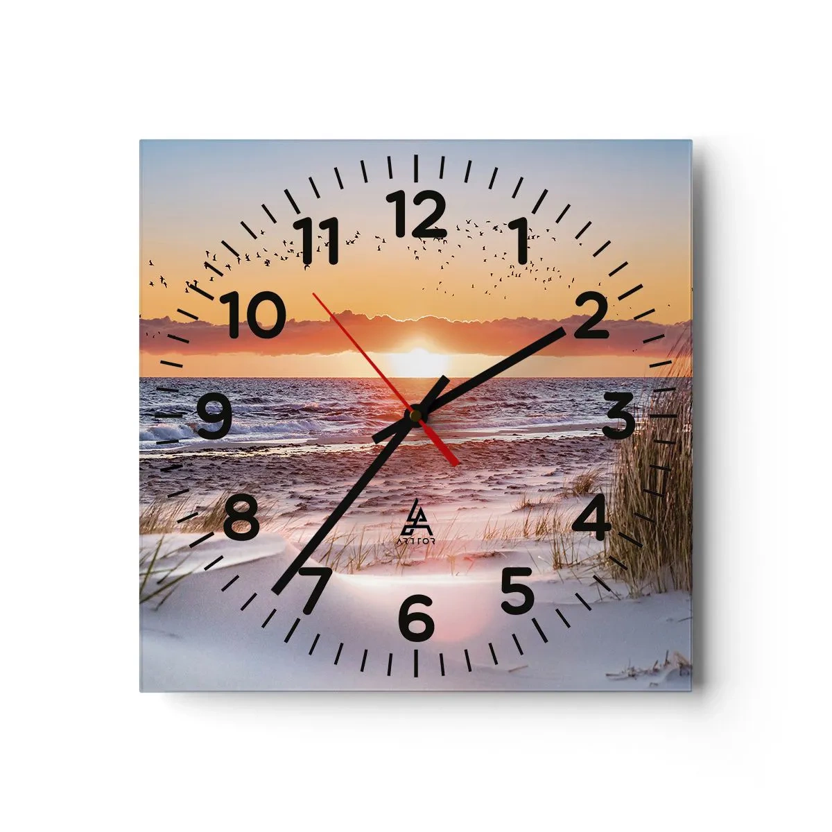 Horloge murale - Pendule murale - Paysage horizontal - 40x40 cm