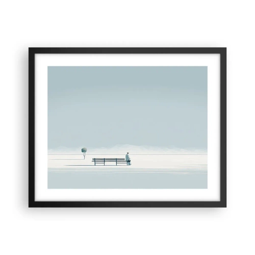 Affiche dans un cadre noir - Poster - Oui, j'attends. - 50x40 cm