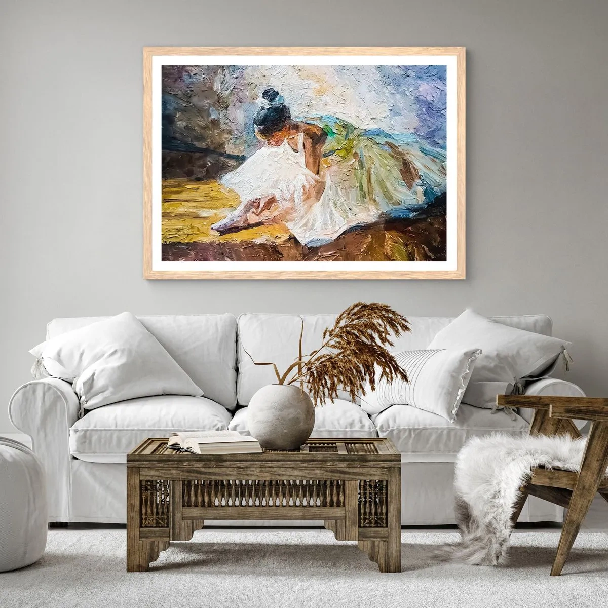 Affiche dans un chêne clair - Poster - D'après un tableau de Degas - 100x70 cm