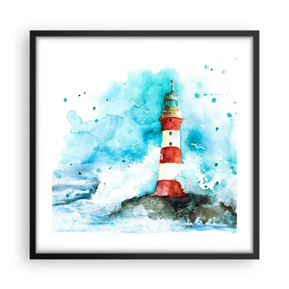 Affiche dans un cadre noir - Poster - Unité des éléments - 50x50 cm