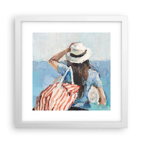 Affiche dans un cadre blanc - Poster - Bienvenue à vos vacances - 30x30 cm