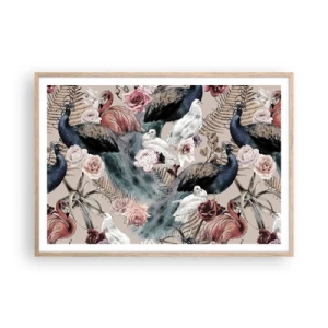 Affiche dans un chêne clair - Poster - Dans un jardin de palace - 100x70 cm