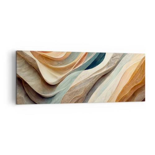 Impression sur toile - Image sur toile - Vagues abstraites aux tons pastel - 140x50cm - Le moment avant le changement - Décoration murale moderne pour le salon et la chambre ARTTOR