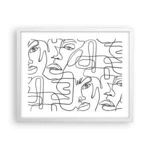 Affiche dans un cadre blanc - Poster - Dans des émotions enchevêtrées - 50x40 cm