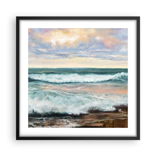 Affiche dans un cadre noir - Poster - Ici tu adouciras ton âme - 50x50 cm