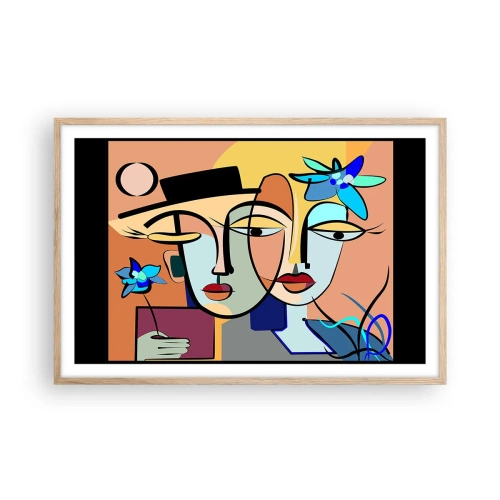 Affiche dans un chêne clair - Poster - Le Rendez-vous de Picasso - 91x61 cm