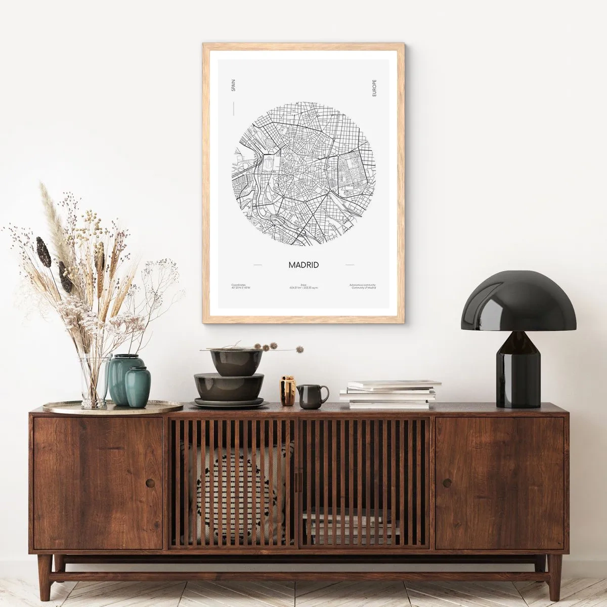 Affiche dans un chêne clair - Poster - Anatomie de Madrid - 61x91 cm