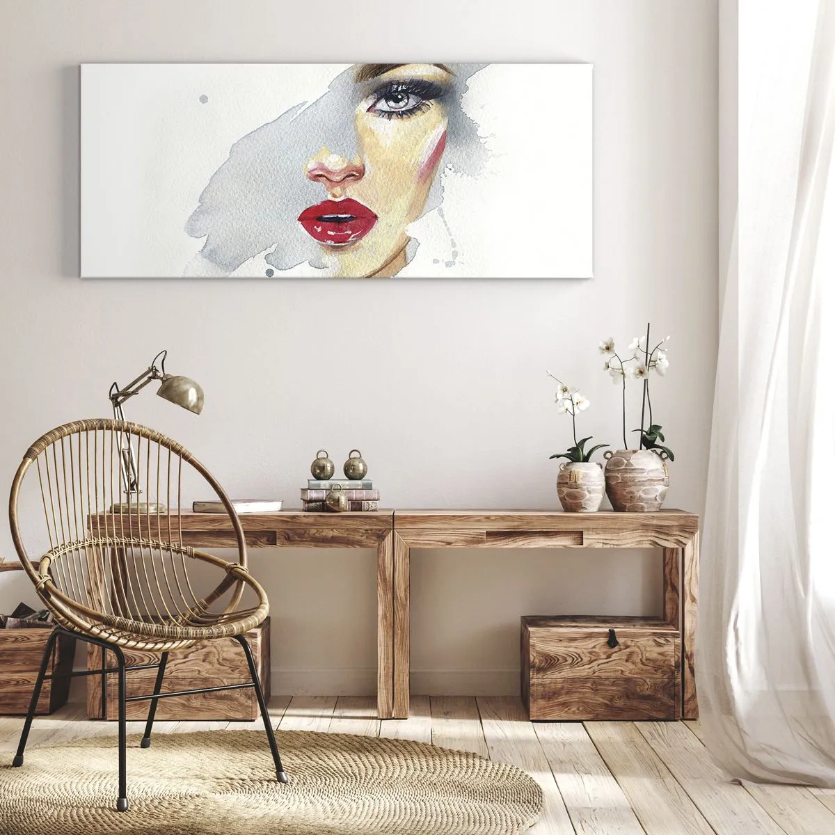 Impression sur toile - Image sur toile - Reflet dans une goutte d'eau - 100x40 cm