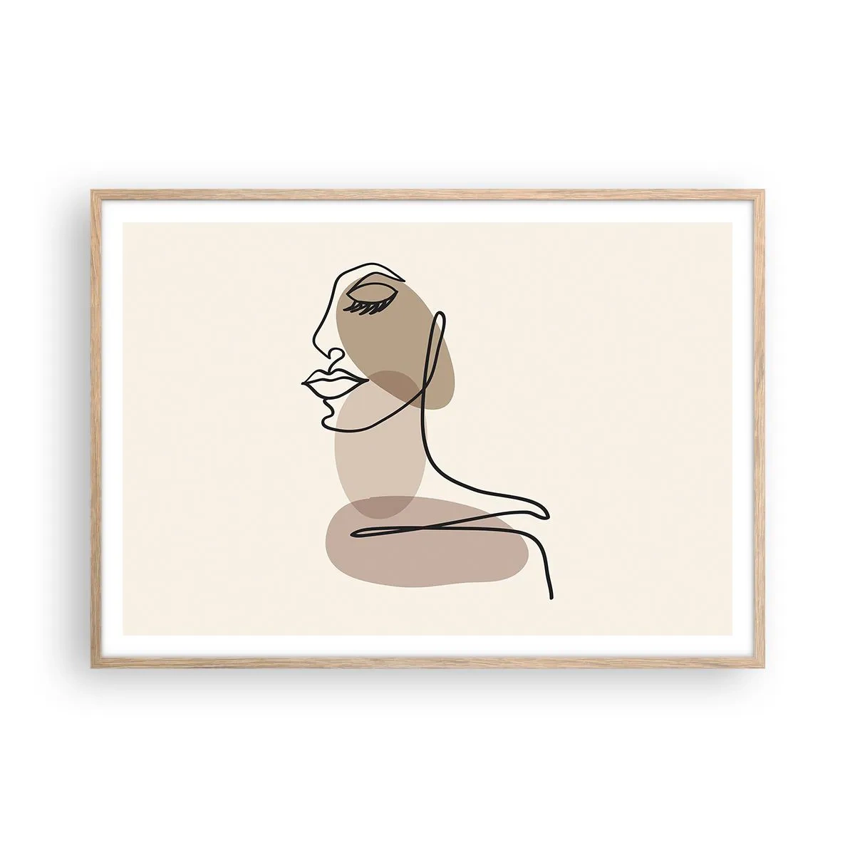 Affiche dans un chêne clair - Poster - Une certaine ligne de beauté - 100x70 cm