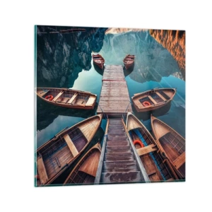 Impression sur verre - Image sur verre - J'attends à la marina - 30x30 cm