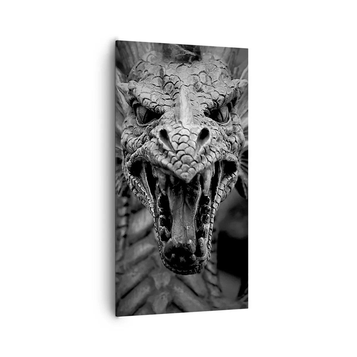 Impression sur toile - Image sur toile - Un dragon imaginaire grisâtre - 65x120 cm