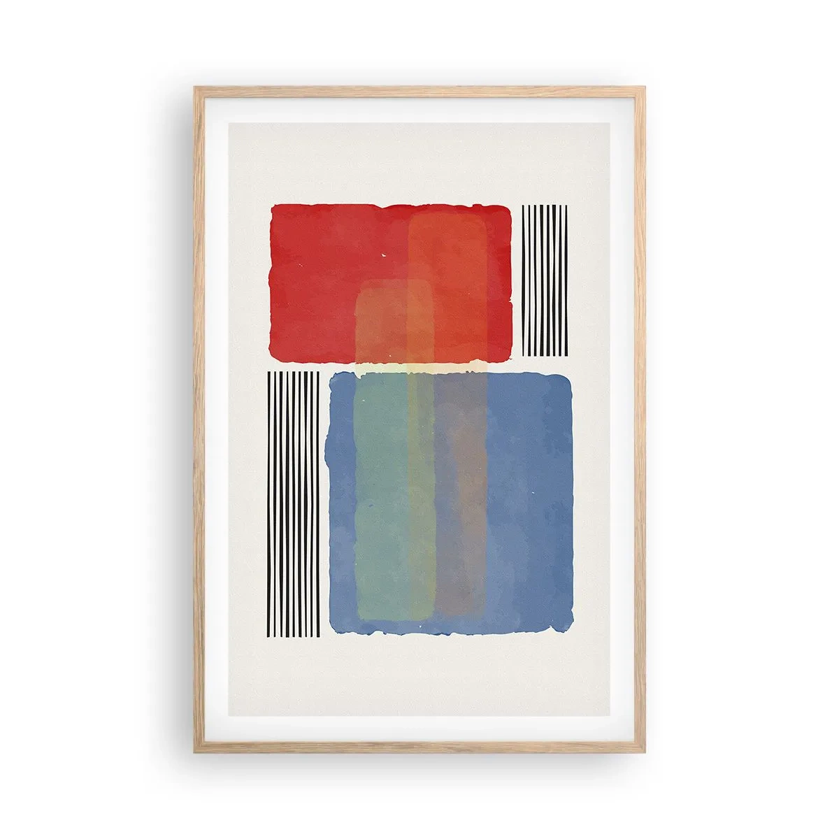 Affiche dans un chêne clair - Poster - Esprit et lettre de la géométrie - 61x91 cm