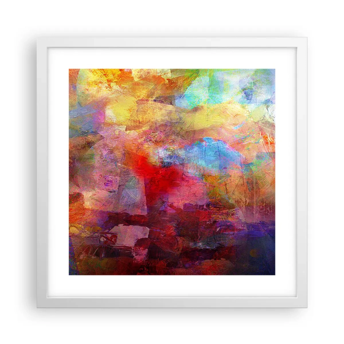 Affiche dans un cadre blanc - Poster - Regardez à l'intérieur de l'arc-en-ciel - 40x40 cm