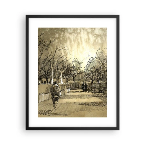 Affiche dans un cadre noir - Poster - Un moment arrêté avec une plume - 40x50 cm