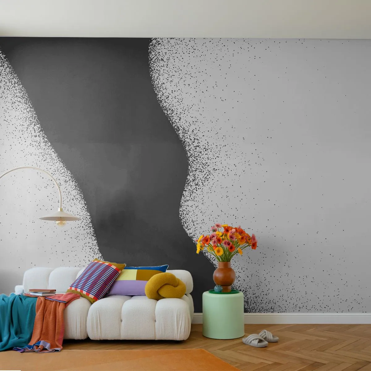 Papier Peint Autocollant Deluxe Sticker - Équilibre fluide - Abstraction, Morceau, Minimalisme - 250x175 cm