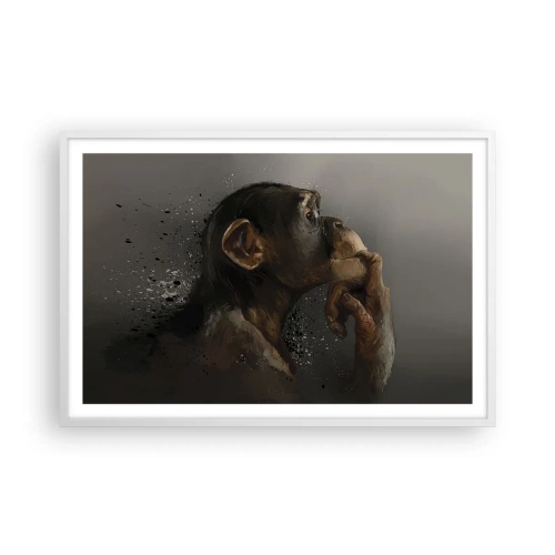 Affiche dans un cadre blanc - Poster - Certainement un penseur - 91x61 cm