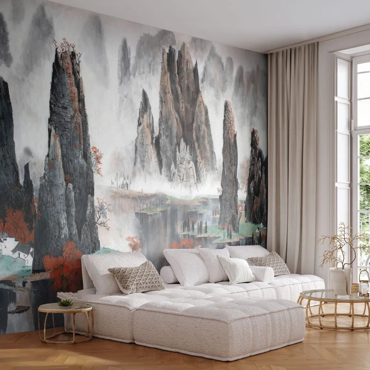 Papier peint sur mesure Premium Sand - De puissants gardiens - Abstraction, Fantaisie, Paysage