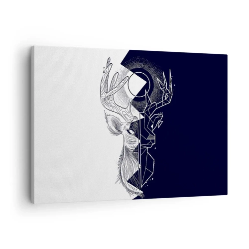 Impression sur toile - Image sur toile - Géométrie et nature dans une composition symbolique - 70x50cm - La lutte et l'unité des contraires - Décoration murale moderne pour le salon et la chambre ARTTOR