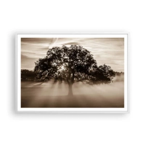 Affiche dans un cadre blanc - Poster - Arbre de bonnes nouvelles - 100x70 cm