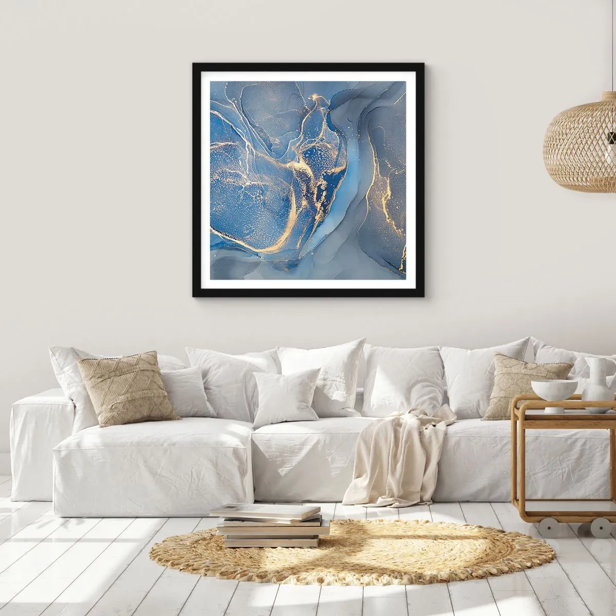 Affiche dans un cadre noir - Poster - Poussière d'or - 60x60 cm