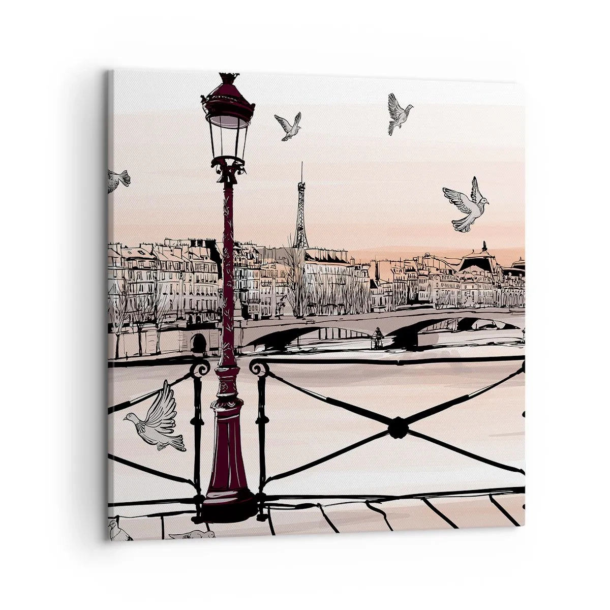 Impression sur toile - Image sur toile - Sur les toits de Paris - 50x50 cm