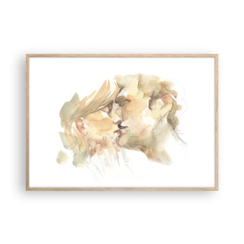 Affiche dans un chêne clair - Poster - A moitié trouvé ? - 100x70 cm