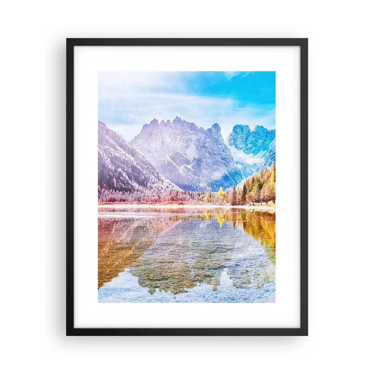 Affiche dans un cadre noir - Poster - C'est déjà le printemps à la montagne - 40x50 cm