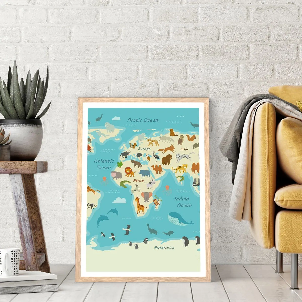 Affiche dans un chêne clair - Poster - De bons voisins - 40x50 cm