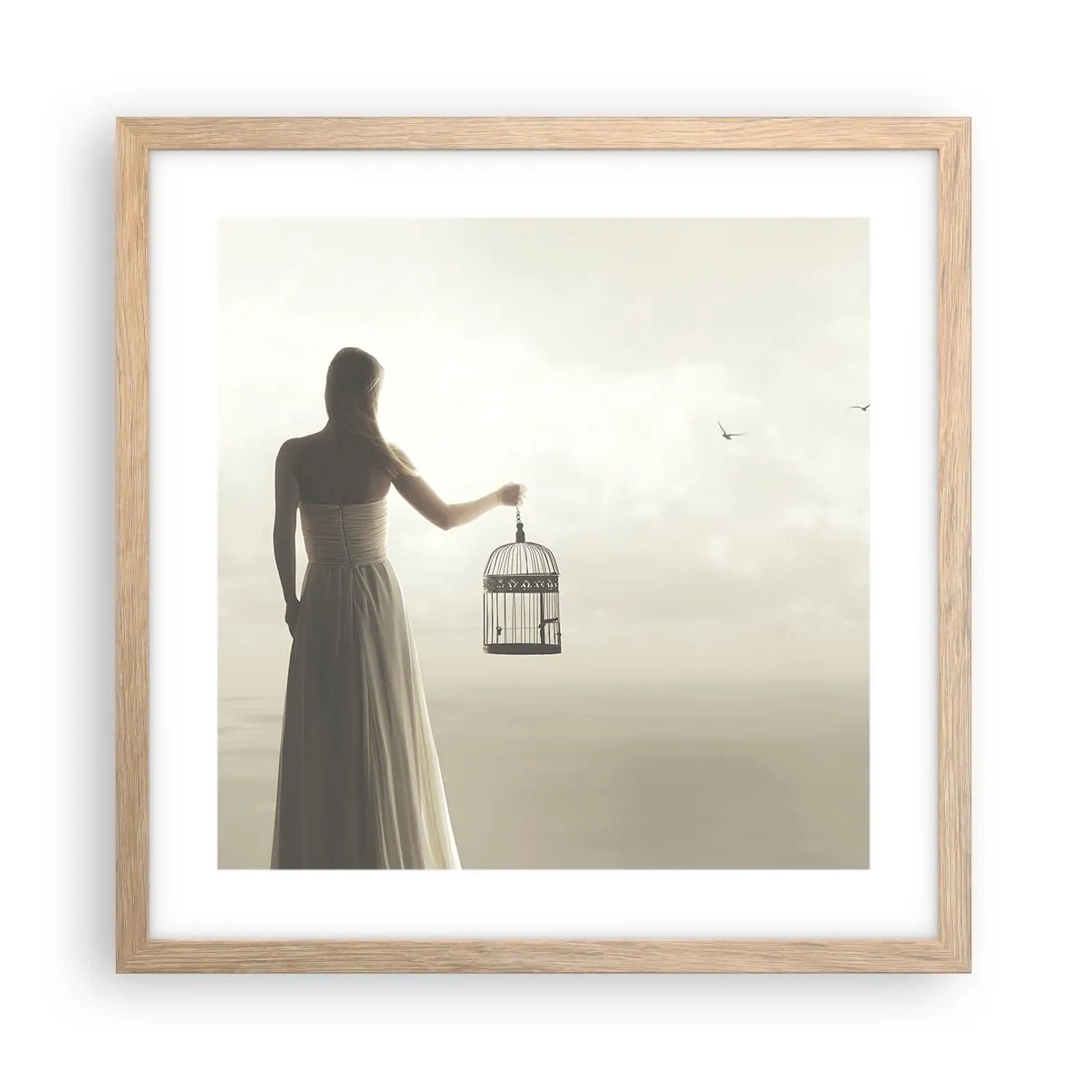 Affiche dans un chêne clair - Poster - Soi libre - 40x40 cm