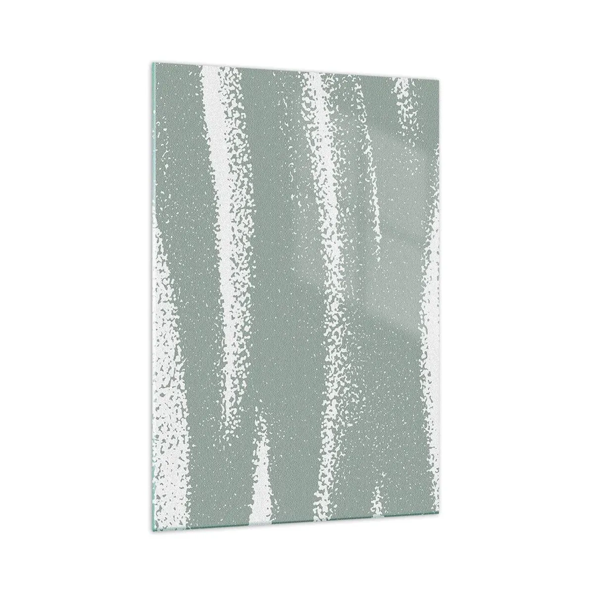 Impression sur verre - Image sur verre - Vagues d'hiver dans les tons menthe et blanc - 70x100cm - Abstraction dans un climat hivernal - Décoration murale moderne pour le salon et la chambre ARTTOR