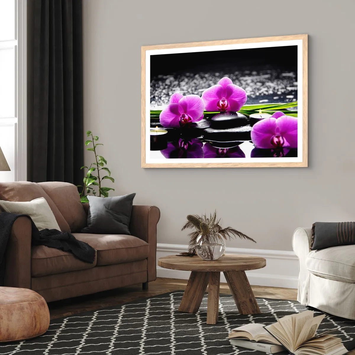 Affiche dans un chêne clair - Poster - Se noyer dans la paix et la tranquillité - 91x61 cm