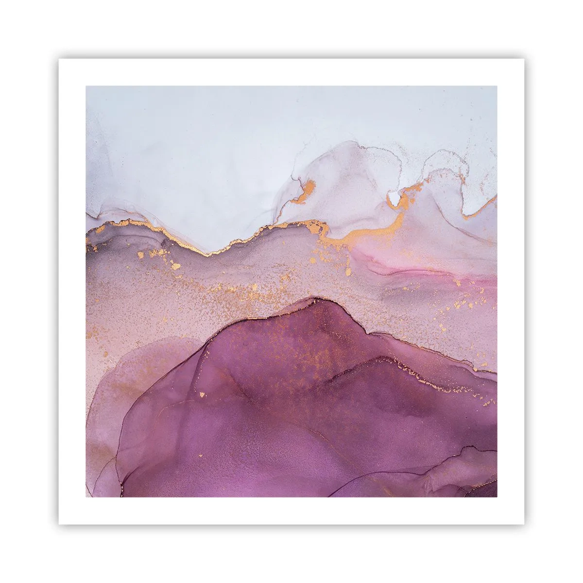Affiche - Poster - Vagues lilas et violettes - 60x60 cm