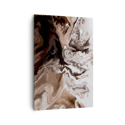 Impression sur toile - Image sur toile - Abstraction dans les tons de brun avec des lignes dynamiques - 70x100cm - Contraste de couleur - Décoration murale moderne pour le salon et la chambre ARTTOR