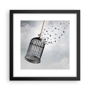 Affiche dans un cadre noir - Poster - Foie...Espoir...Liberté! - 30x30 cm