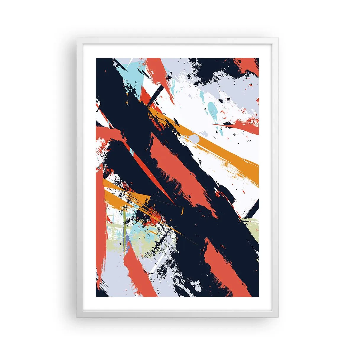 Affiche dans un cadre blanc - Poster - Composition dynamique - 50x70 cm