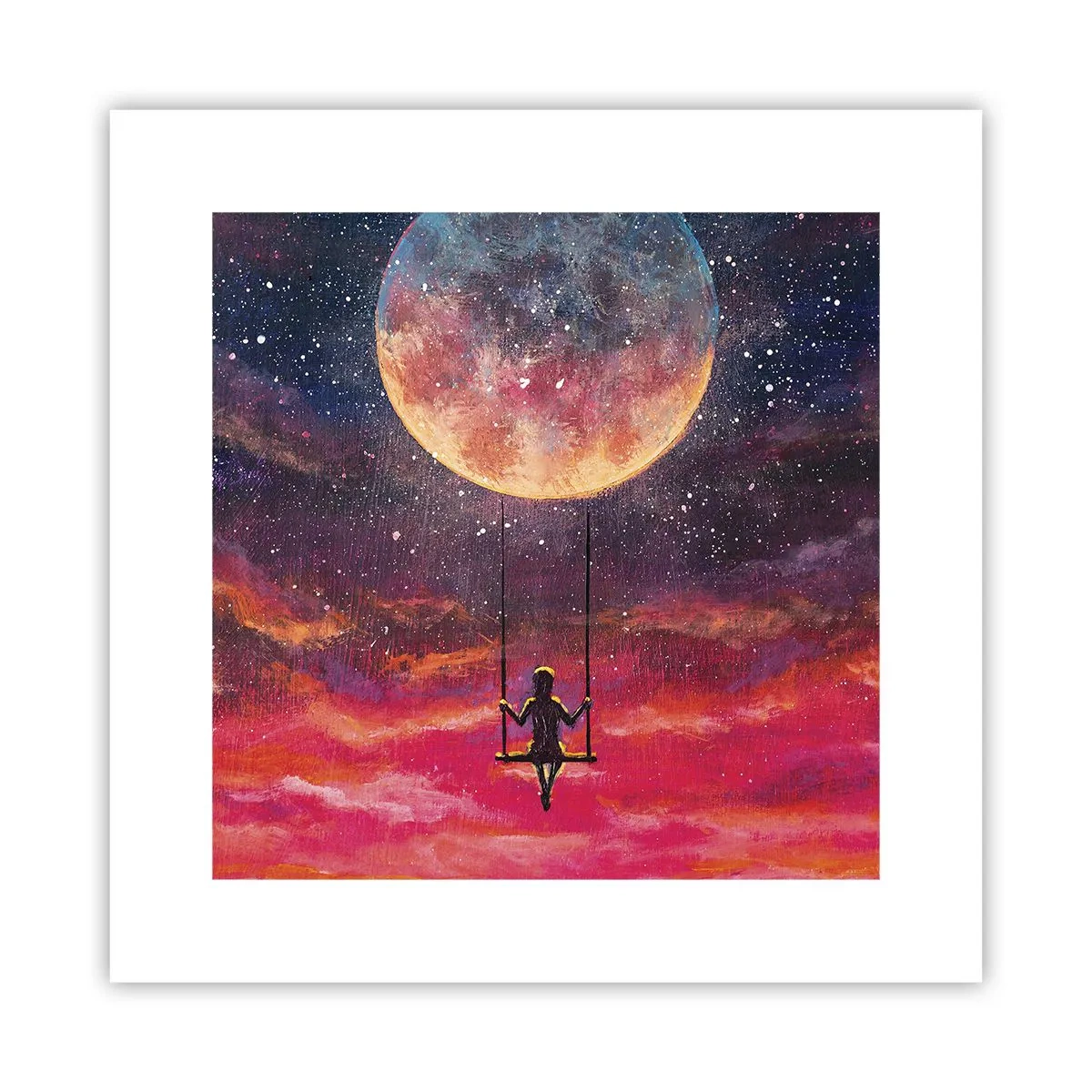 Affiche - Poster - Se balancer dans les nuages - 30x30 cm