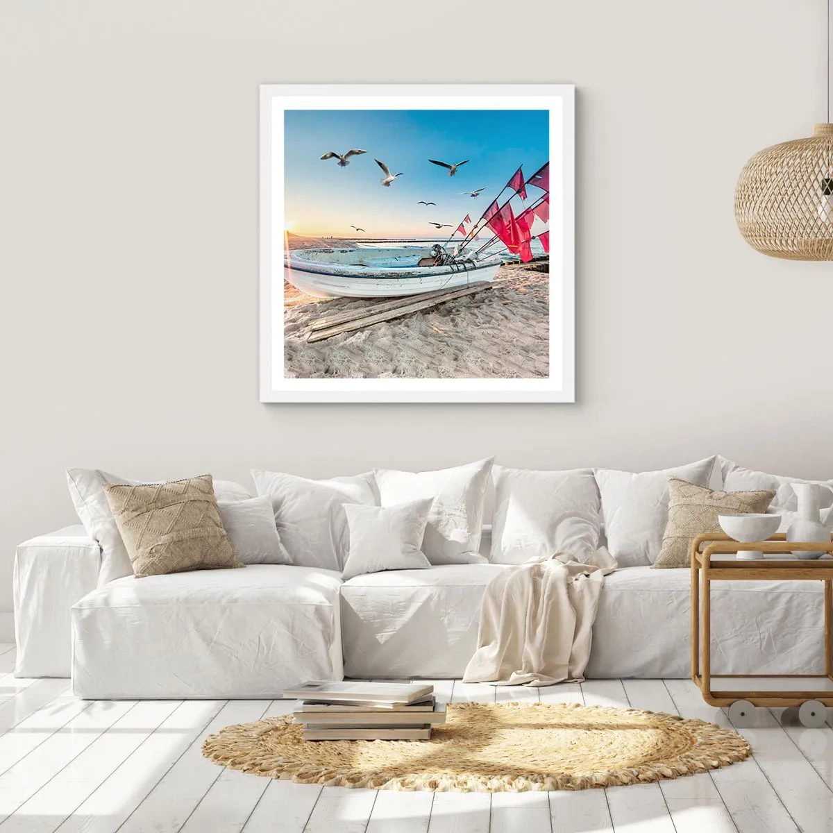 Affiche dans un cadre blanc - Poster - Repos mérité - 30x30 cm