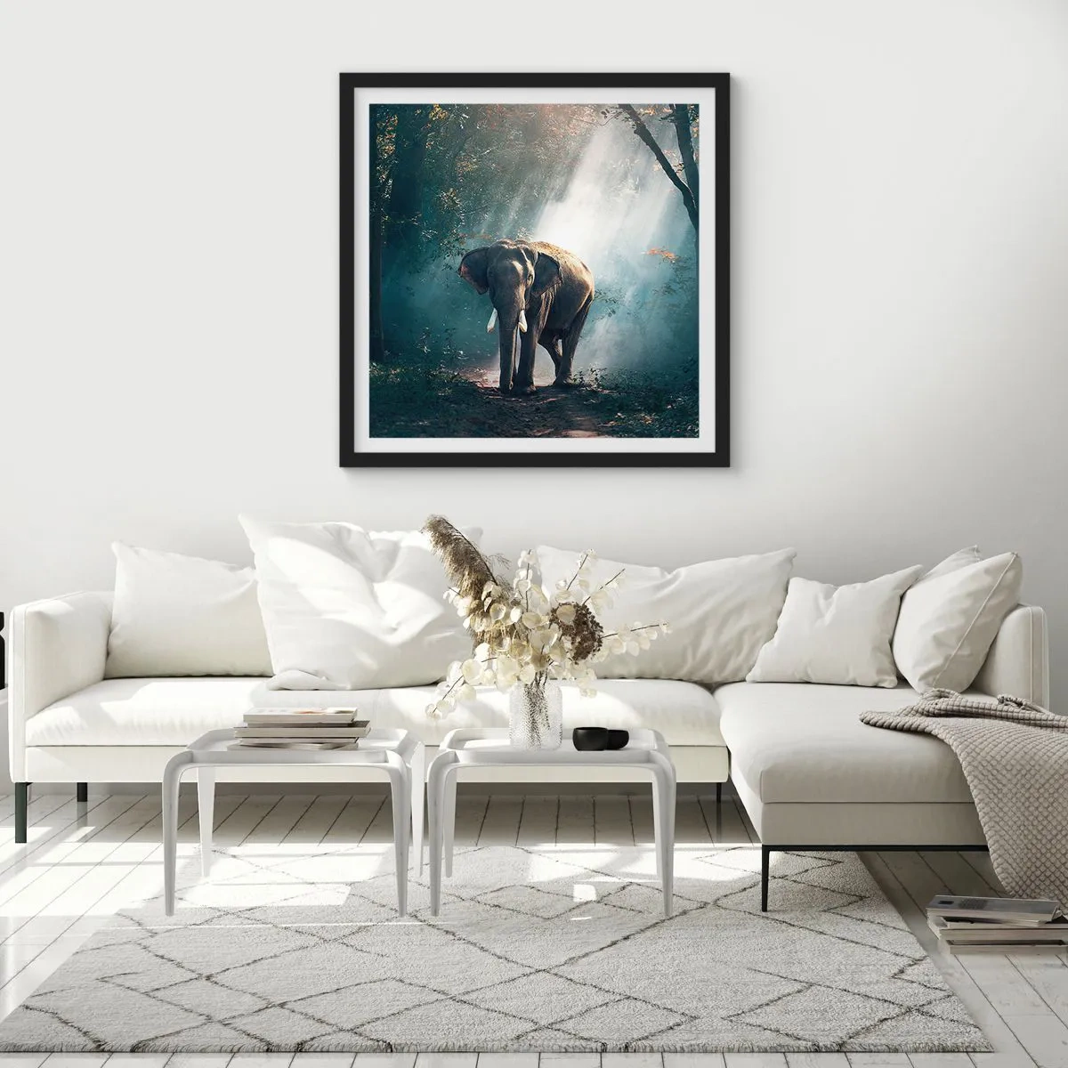 Affiche dans un cadre noir - Poster - Une balade tranquille - 50x50 cm