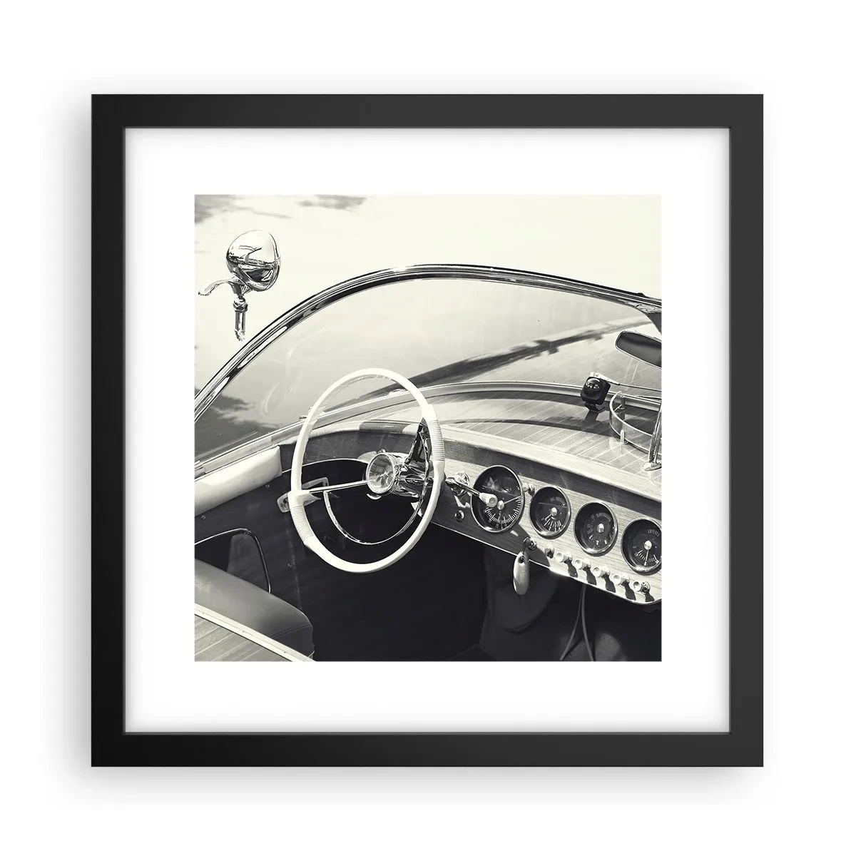 Affiche dans un cadre noir - Poster - Temps pour riche - 30x30 cm