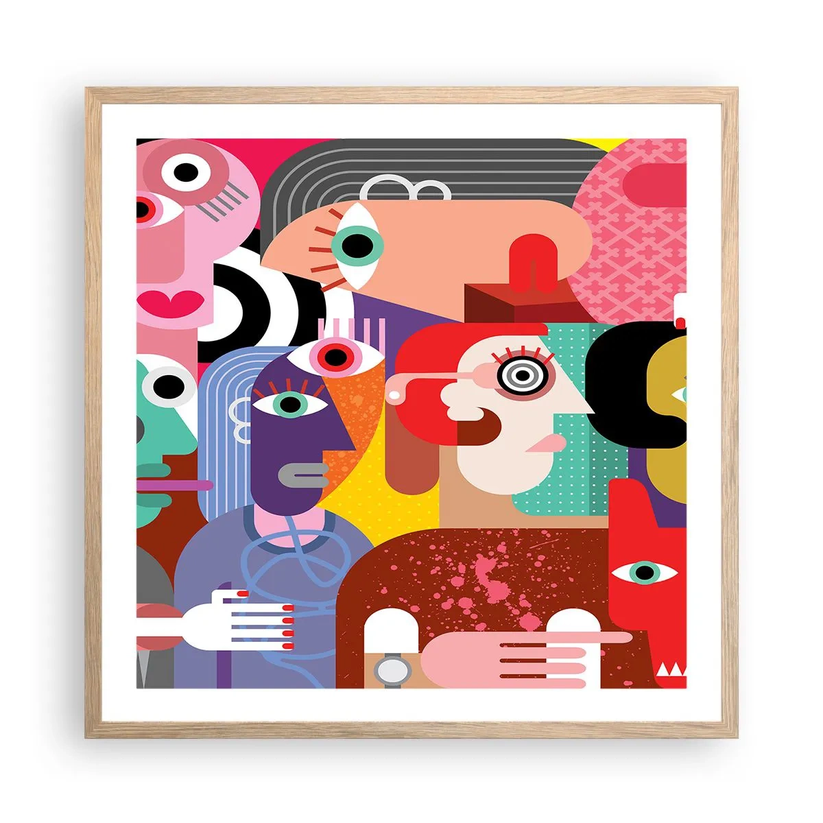 Affiche dans un chêne clair - Poster - Nous par M. Picasso - 60x60 cm