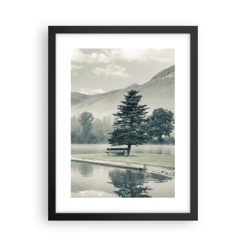 Affiche dans un cadre noir - Poster - Le lac dort encore - 30x40 cm