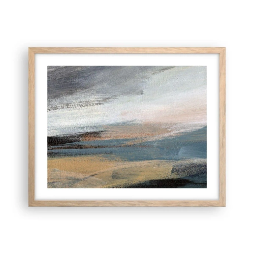 Affiche dans un chêne clair - Poster - Abstraction : paysage nordique - 50x40 cm