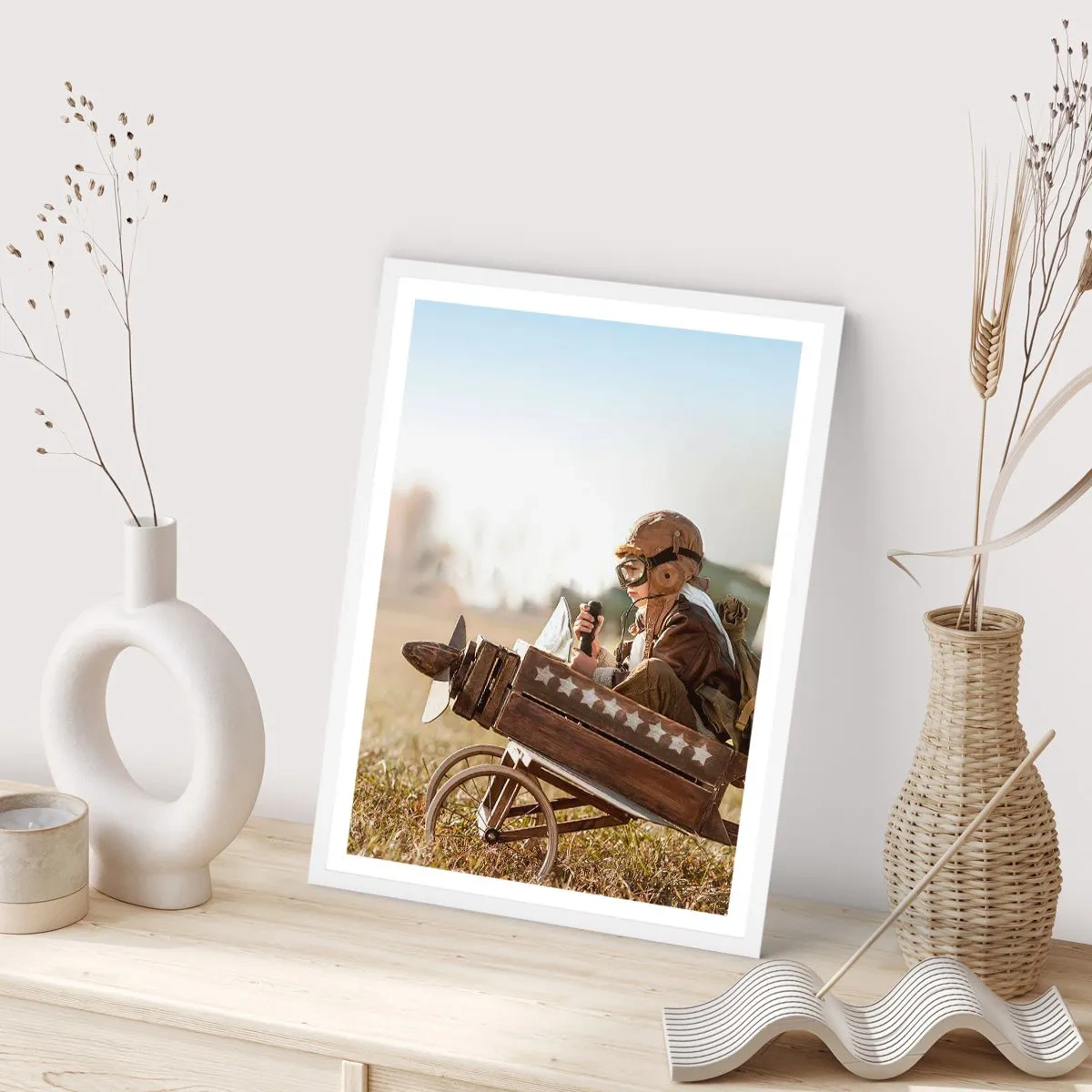 Affiche dans un cadre blanc - Poster - Départ vers un rêve - 50x70 cm